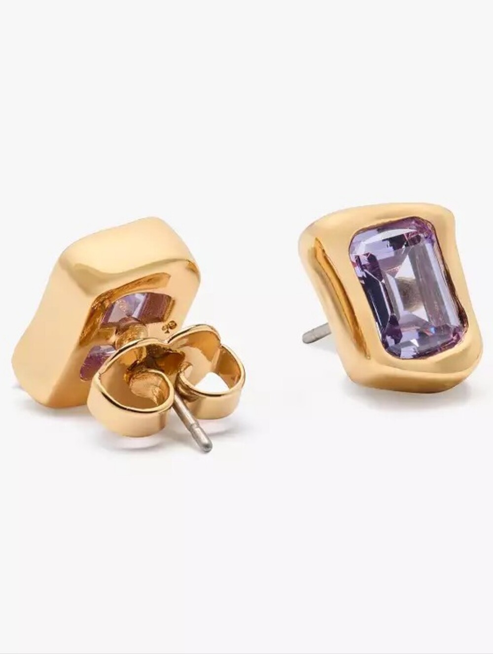 Molten Glass Studs In Light Amethyst
